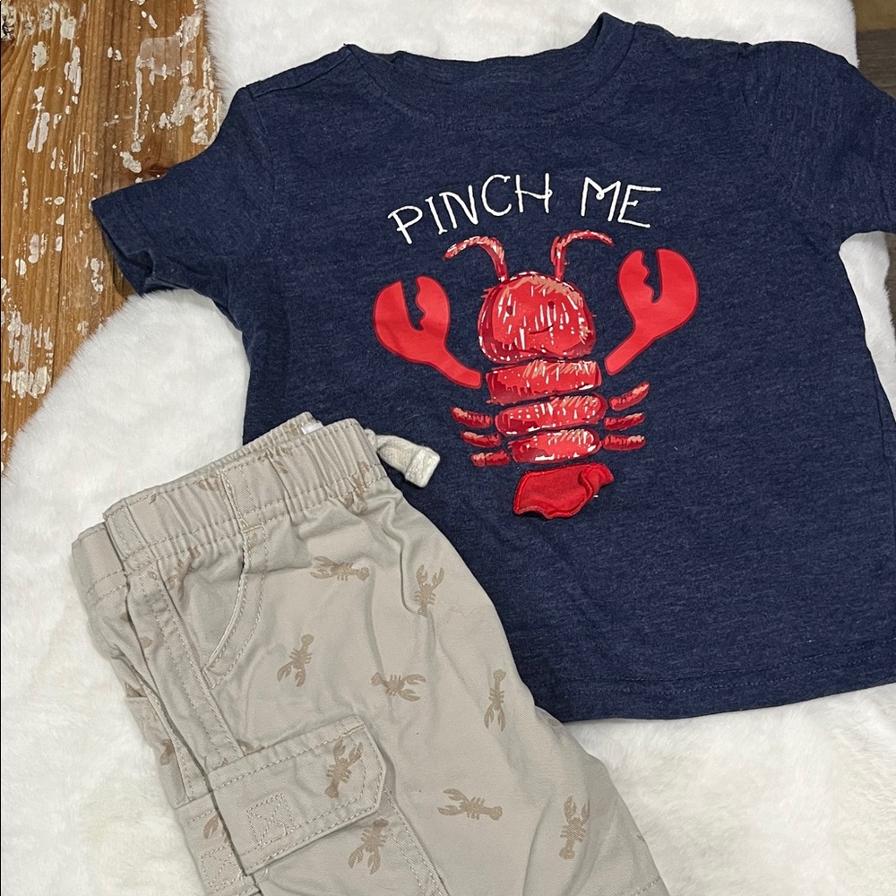 Pinch Navy Tee with Red Lobster Graphic - Pinch